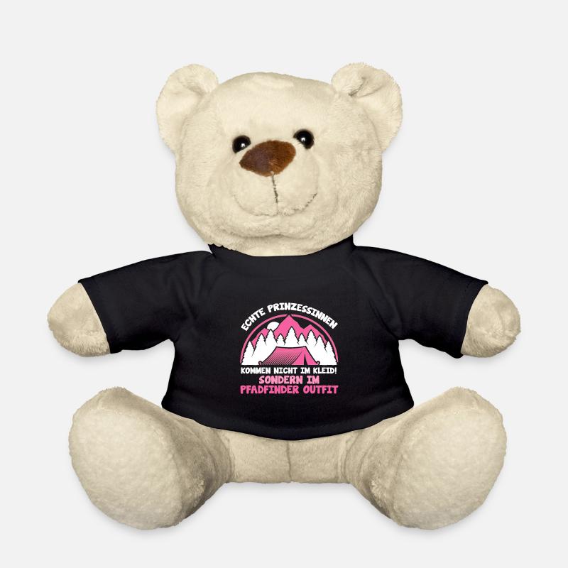 Mädchen Shirt Camping Pfadfinder Zelten Geschenk - Teddy - Schwarz