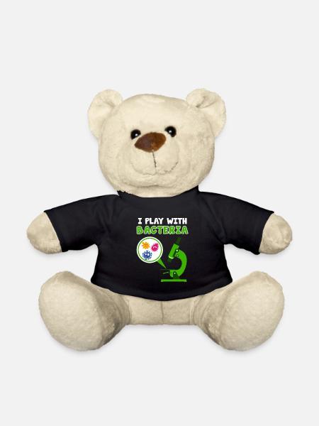 Biologe Shirt Biologie Mikroskop Labor Geschenk - Teddy - Schwarz