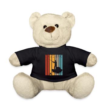 Norwegen Angeln Angel Tour 2020 Retro Geschenk - Teddy - Schwarz - Vorne