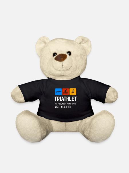 Triathlon Triathlet Triathleten Geschenk - Teddy - Schwarz