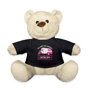 Camping Oma Wohnmobil Camper Geschenk - Teddy - Schwarz - Vorne