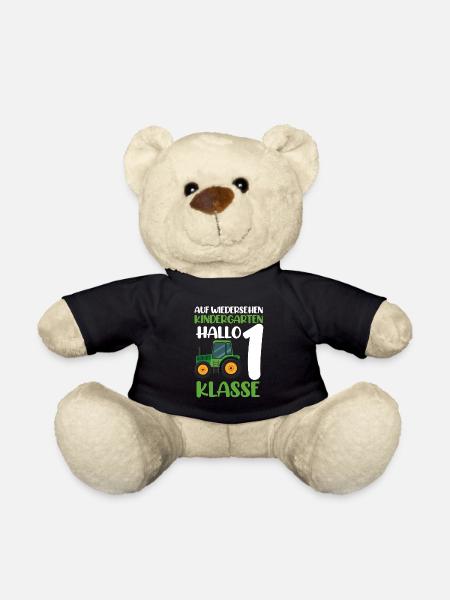 Schulkind Traktor Einschulung Geschenk - Teddy - Schwarz