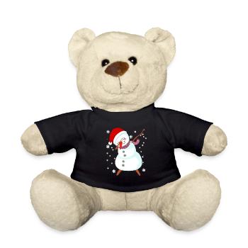 Bonhomme de neige Dabbing Cadeau de Noël - Nounours - noir - Devant