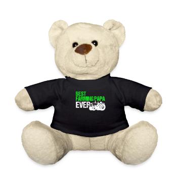 Tractor Grandfather Papa Farming Gift - Teddy Bear - black - Front