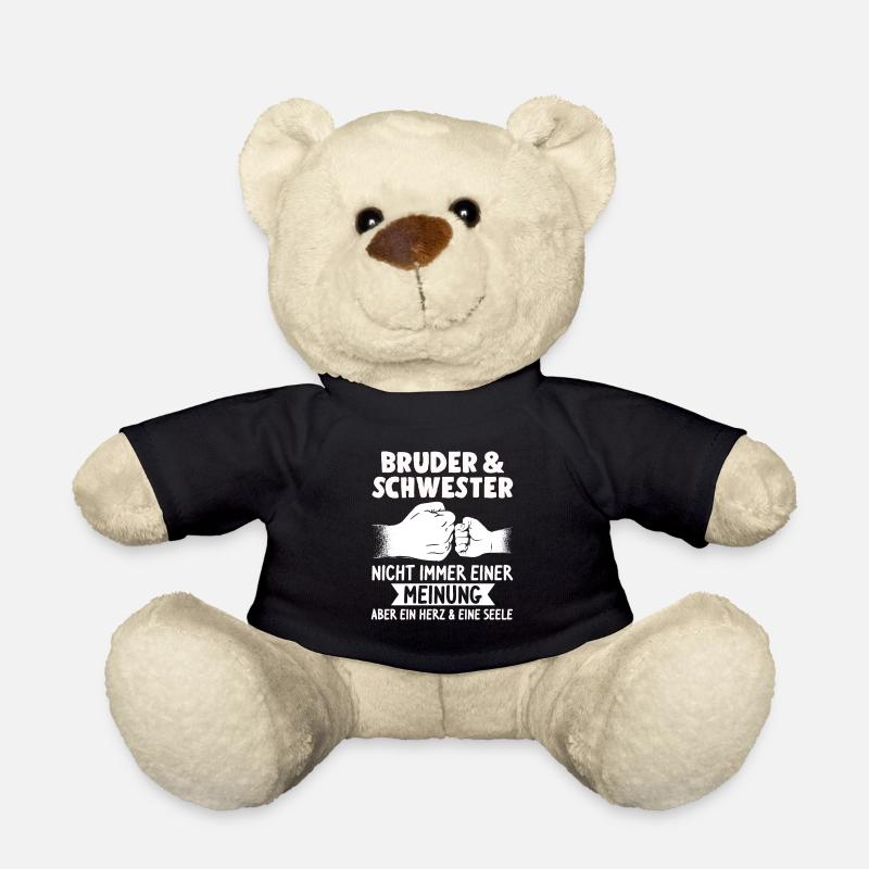 Schwester Bruder Geschenk - Teddy - Schwarz