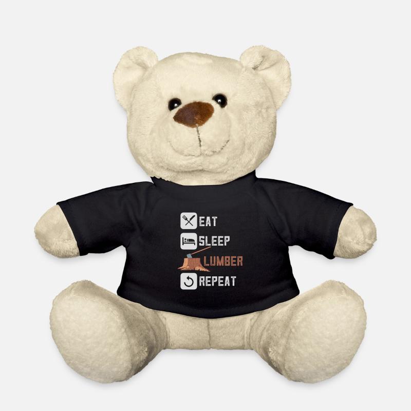 Holzfäller Holzarbeiter Kettensäge Wald Tischler - Teddy - Schwarz