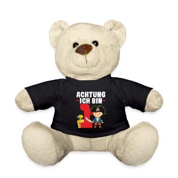 1.Geburtstag Pirat Piraten Party Geschenk - Teddy - Schwarz - Vorne