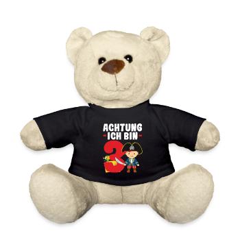 3.Geburtstag Pirat Piraten Party Geschenk - Teddy - Schwarz - Vorne