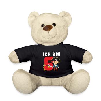 5.Geburtstag Pirat Piraten Geschenk - Teddy - Schwarz - Vorne