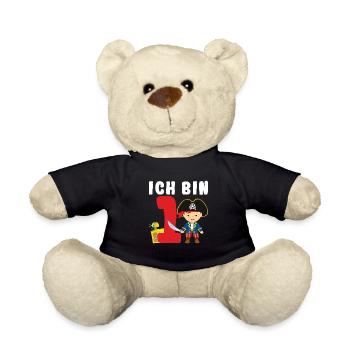 1.Geburtstag Pirat Piraten Geschenk - Teddy - Schwarz - Vorne