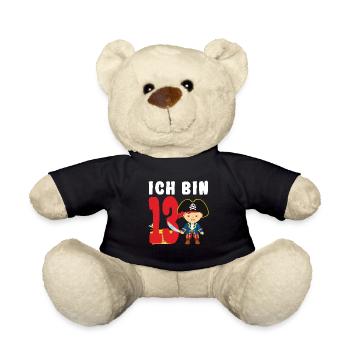 13.Geburtstag Pirat Piraten Geschenk - Teddy - Schwarz - Vorne
