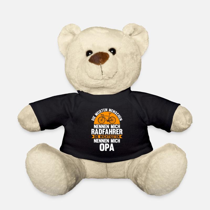 Fahrrad Opa Fahrradfahrer Geschenk - Teddy - Schwarz