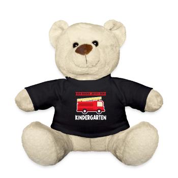Kindergarten Feuerwehr Kita-Start Geschenk - Teddy - Schwarz - Vorne