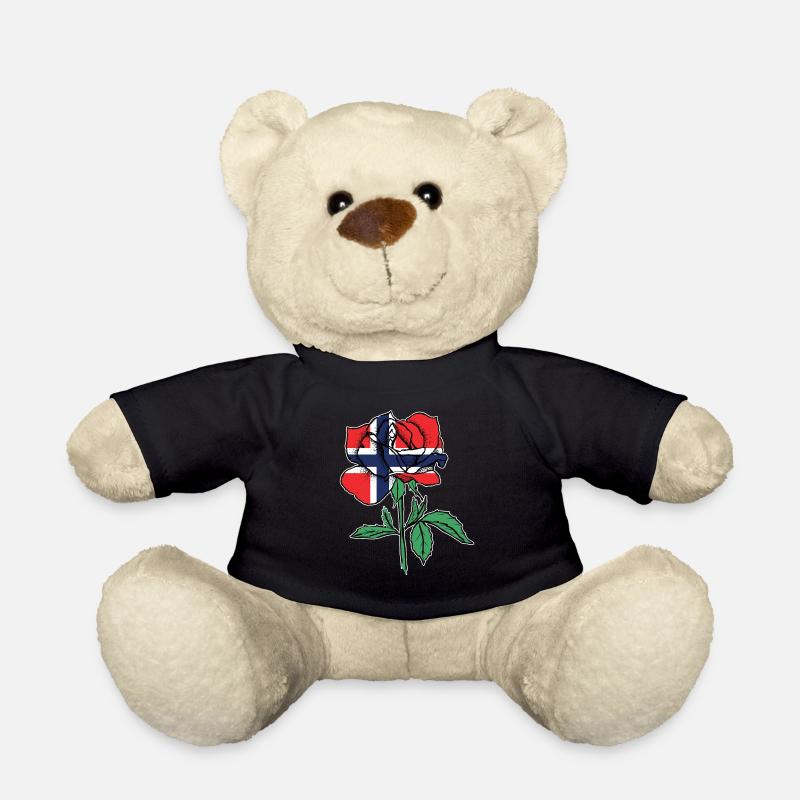 Drapeau Rose Norvégien Drapeau Racines Norvégiennes - Nounours - noir
