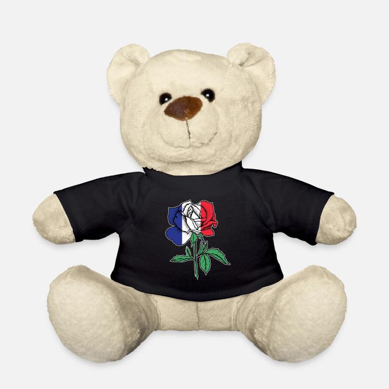 Drapeau Rose Racines Français Drapeau Cadeau - Nounours - noir