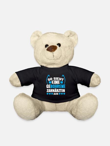 Zahn Zahnarzt Bohren Zahn Geschenk - Teddy - Schwarz