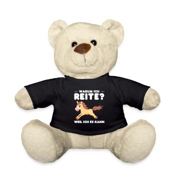 Reiten Mädchen Reiterin Geschenk - Teddy - Schwarz - Vorne