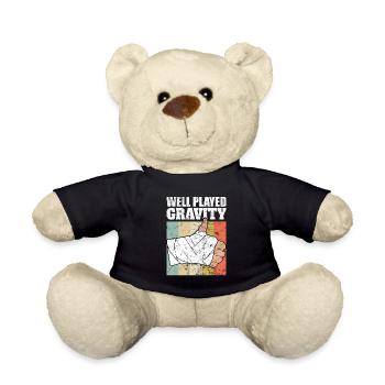 Gebrochener Arm Spruch - Fraktur Gipsarm - Teddy - Schwarz - Vorne