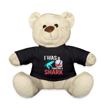 Gebrochenes Bein Spruch - Fraktur Gipsbein - Teddy - Schwarz - Vorne