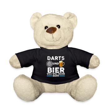 Fisch Fischer Angler angeln Geschenk - Teddy - Schwarz - Vorne