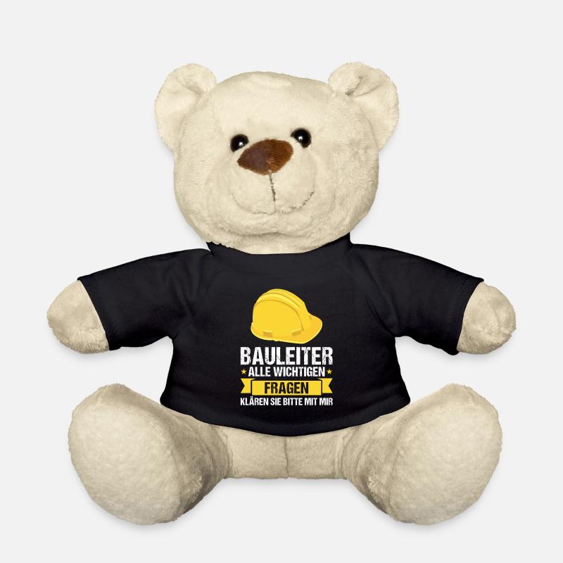 Baustelle Bauleiter Bau Geschenk - Teddy - Schwarz