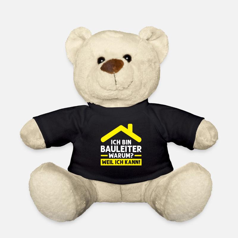Baustelle Bauleiter Bau Geschenk - Teddy - Schwarz
