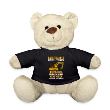 Baggerfahrer Job Baumaschine Geschenk - Teddy - Schwarz - Vorne