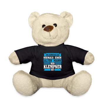 Klempner Beruf Installateur Geschenk - Teddy - Schwarz - Vorne