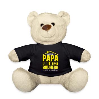 Bauherr Papa Eigenheim Geschenk - Teddy - Schwarz - Vorne