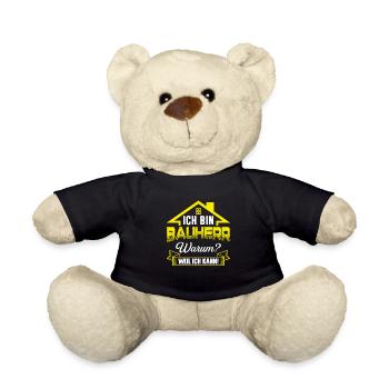 Bauherr Bauherrin Eigenheim Geschenk - Teddy - Schwarz - Vorne