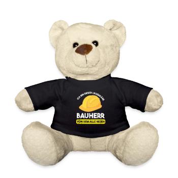 Bauherr Bauherrin Eigenheim Geschenk - Teddy - Schwarz - Vorne