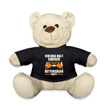 Baumpfleger Forstwirt Waldarbeiter Geschenk - Teddy - Schwarz - Vorne