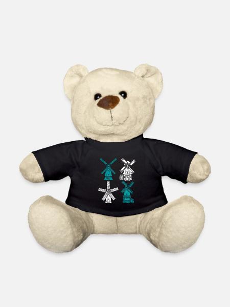 Netherlands Holland Windmill - Teddy - Schwarz