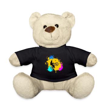 Mountainbike Rennen Radrennen Geschenk - Teddy - Schwarz - Vorne