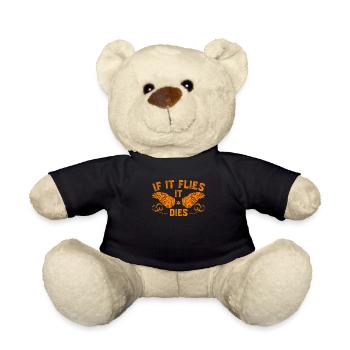 Bird hunting Topic: When it flies, it dies - Teddy Bear - black - Front
