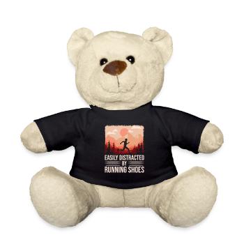 Abgelenkt durch Laufschuhe - Läufer Laufen Runner - Teddy - Schwarz - Vorne