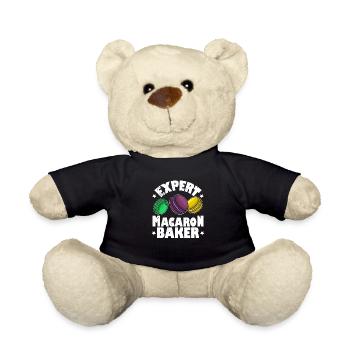 Makronen Macaroon Italien Kekse Konditorei - Teddy - Schwarz - Vorne