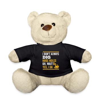 Retro Bagger Spruch Baggerfahrer Baustelle - Teddy - Schwarz - Vorne