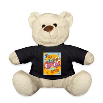 FRIEDEN UND LIEBE RETRO - Teddy - Schwarz - Vorne