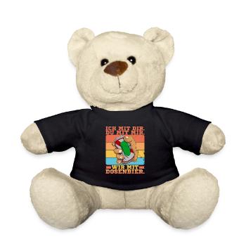 Dosenbier Bier Alkohol Bierdosen Trinker Saufen - Teddy - Schwarz - Vorne