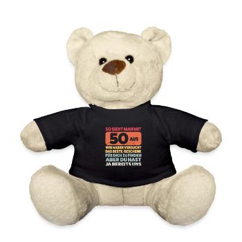 50. Geburtstag Feier 50 Jahre alt Geschenk - Teddy - Schwarz - Vorne