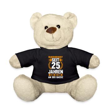 25 Jahre Ehe Ehefrau Ehepaar Geschenk - Teddy - Schwarz - Vorne