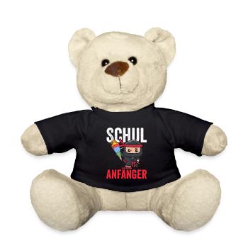 Schulkind Ninja Schulanfänger Geschenk - Teddy - Schwarz - Vorne