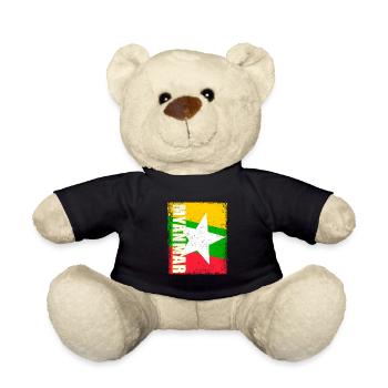 Burmesisch Myanmar Asien Birma Flagge Reise - Teddy - Schwarz - Vorne