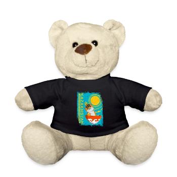 Kasachstan Flagge National Herkunft Katze Jurte - Teddy - Schwarz - Vorne