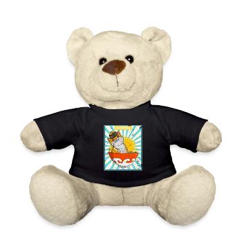 Kasachisch Kasachstan National Flagge Katze - Teddy - Schwarz - Vorne