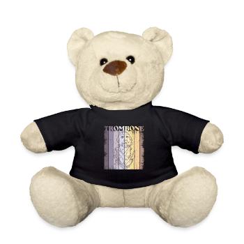 Hund Musik Instrument Posaune Musik Lehrer - Teddy - Schwarz - Vorne