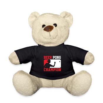 Beer Pong Champion Bierpong Saufen Trinkspiel - Teddy - Schwarz - Vorne