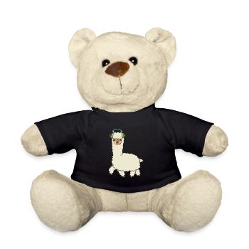 Alpaka mit kopfhörern. - Teddy - Schwarz - Vorne