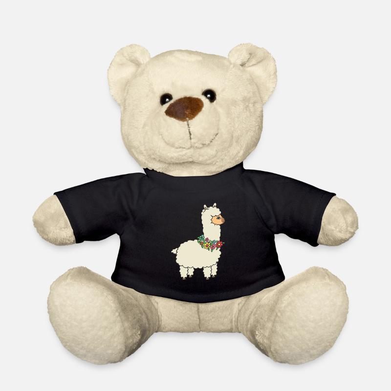 Alpaga avec des fleurs. - Nounours - noir